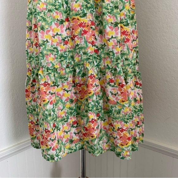 Loft Floral Tiered Peasant Swiss Dot Dress Women’s M Modal Sundress Watercolor - Picture 13 of 17